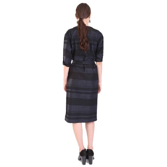 Intropia Kimono Midi Dress, Made in Spain, Black, Belted, US Sz 6 Retail $365 - Picture 12 of 12